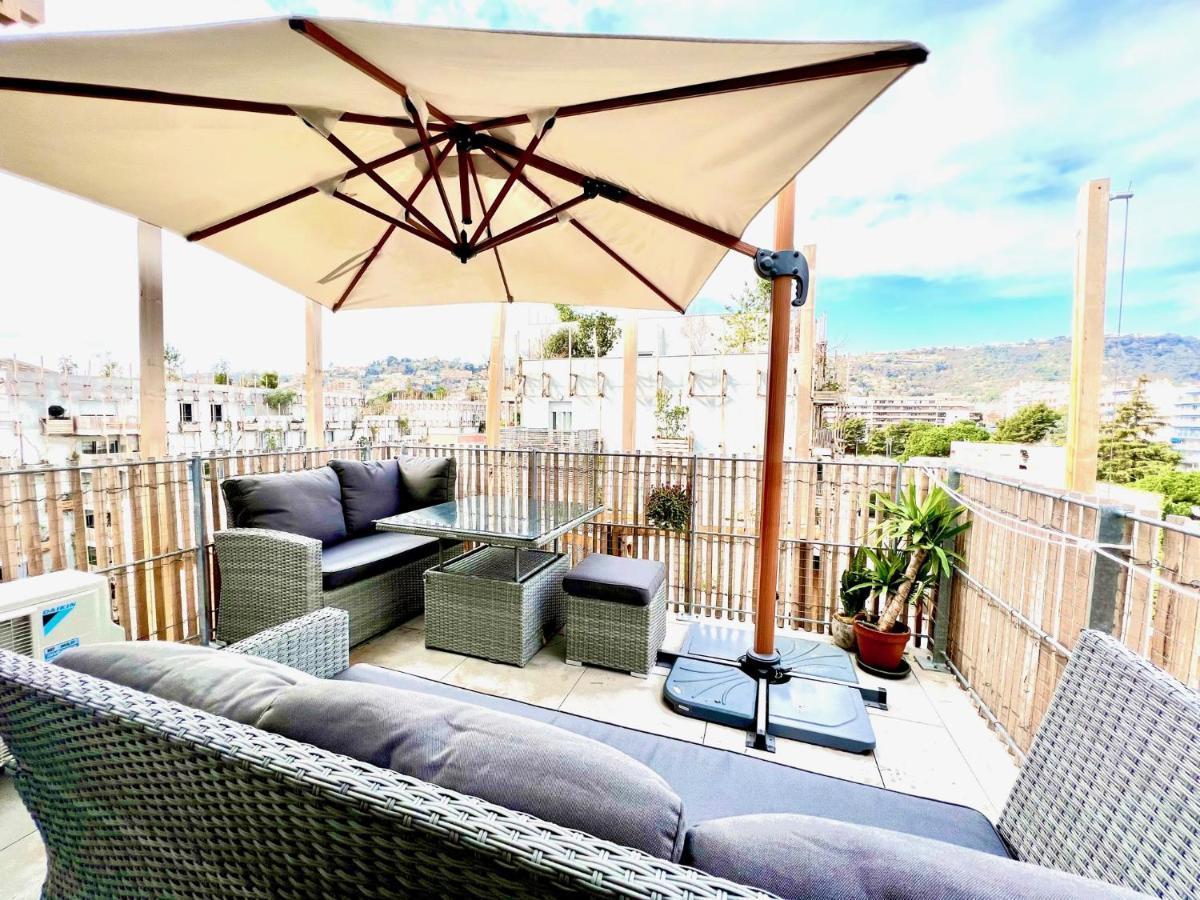 Aparthotel Riviera - Superbe 3 Pieces Avec Terrasse Plein Sud Et Parking Ac- La Terrasse Du Jardin Du Ray Nice Eksteriør billede
